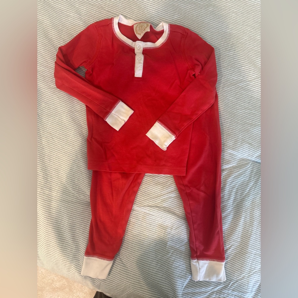 TBBC Red Two-Piece Pajama Set with White Trim